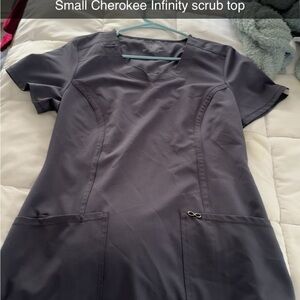 Cherokee Infinity Charcoal Scrub Top